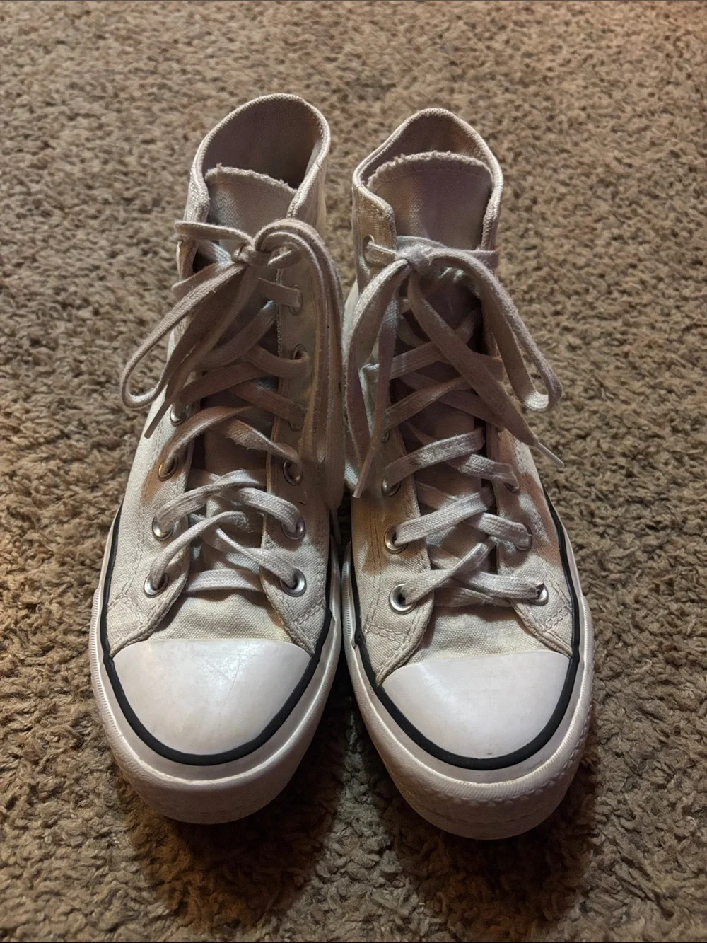 Converse White High Top Canvas Sneakers